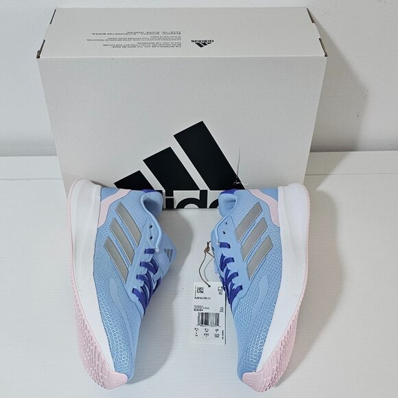 adidas Runfalcon 5 Shoes - Glow Blue / Silver Metallic - Kids - IE8584 - Picture 4 of 7